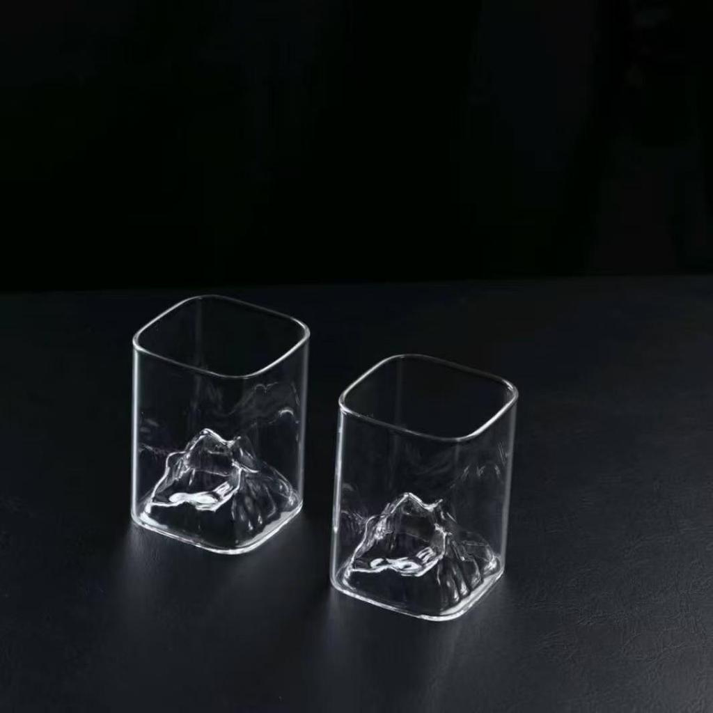Mount Fuji Whiskey & Tea Glass - High Borosilicate, Square Design