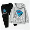 2026 Podzim Ležérní Mr Beast Kreslený Děti Kluci Dívky Potisk cool Dlouhý rukáv Fleecová Mikina s kapucí Dlouhé Kalhoty Oblek Festival Venkovní Denní nošení