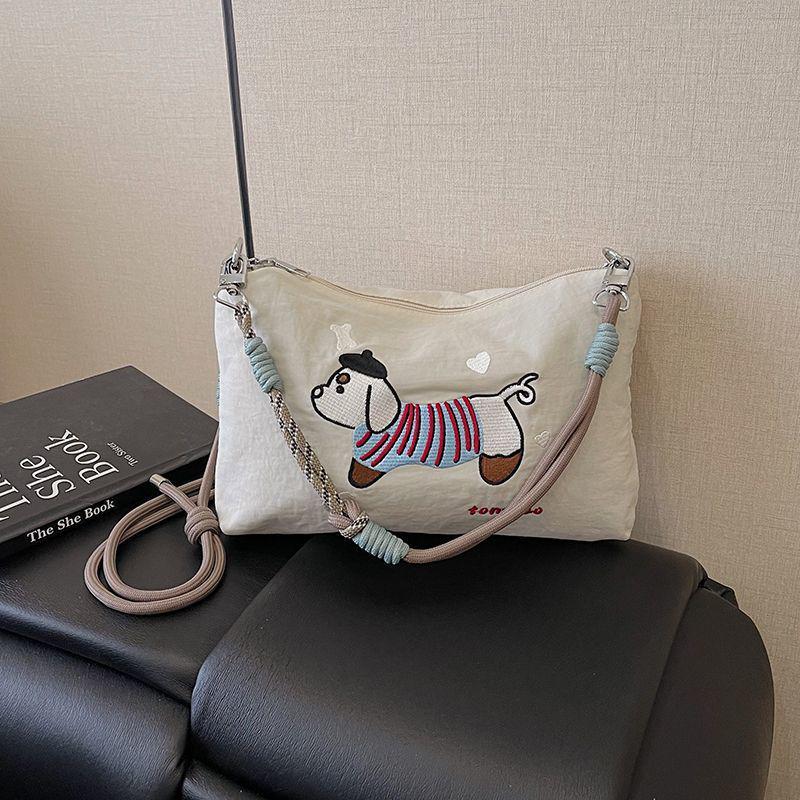2025 Japanese Embroidery Canvas Crossbody Bag - Gao Yuanyuan Style, Cute Women’s Shoulder Handbag