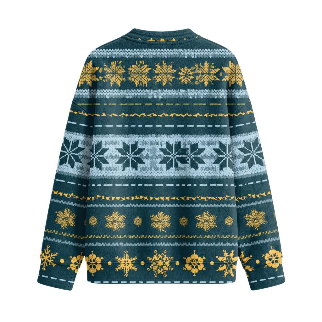 Women's Casual Button-Front Christmas Print Jacket