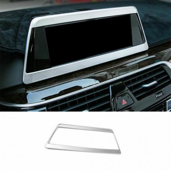 ABS Silver Inner Navigation GPS Screen Cover Trim For BMW 5 Series G30 2018-