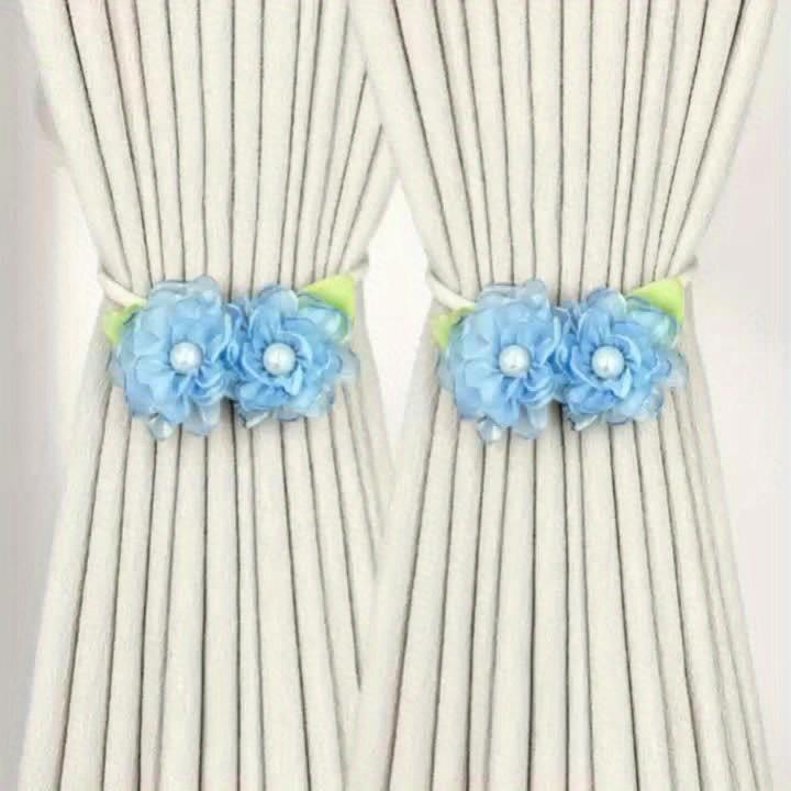 2pcs Branch Flower Curtain Tieback - Free Punching Belt Curtain Clip - Curtain Accessories for Bedroom Living Room Home Decor