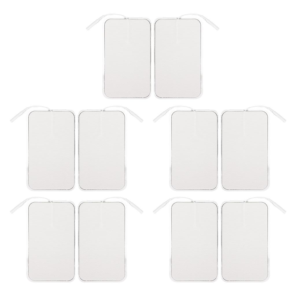 10Pcs TENS Unit Replacement Pads Rectangular Reusable Electrode Patches for Electrotherapy Muscle Stimulator Aperture