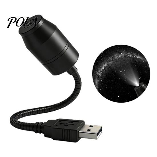 Adjustable Projection Lamp USB Star Projector Ambient Light with 360° Hose, LED Night Universal for Car Bedroom Office, Romantic Starry Sky