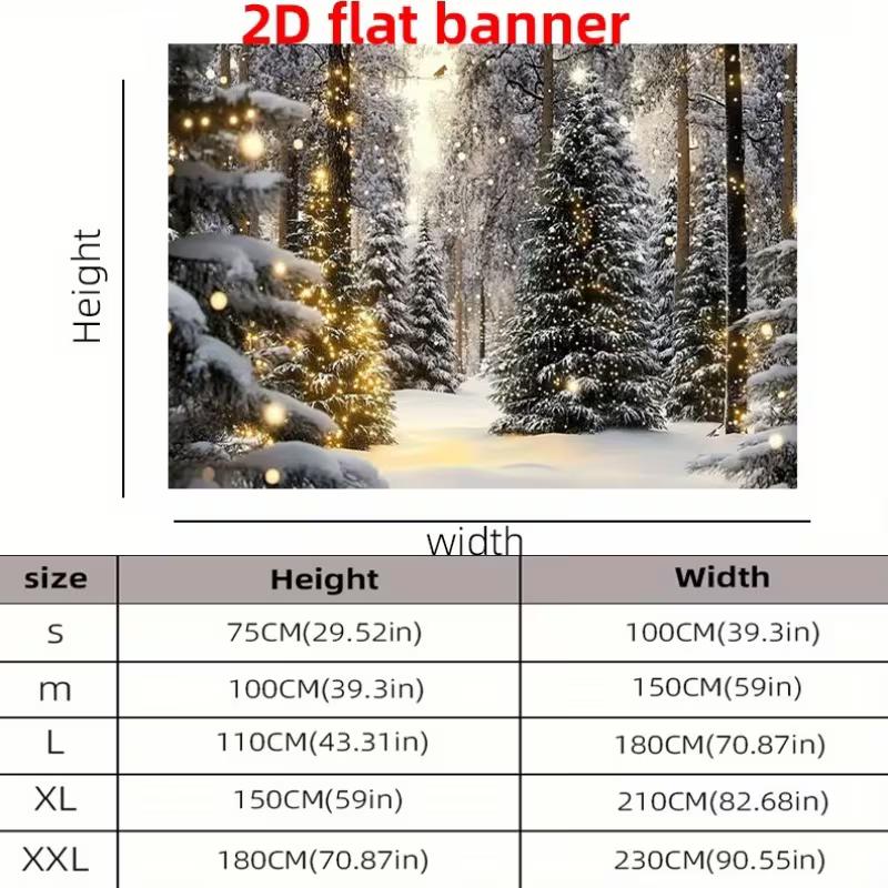 2D Christmas Snowy Forest Backdrop Warm Lights Photography Background
