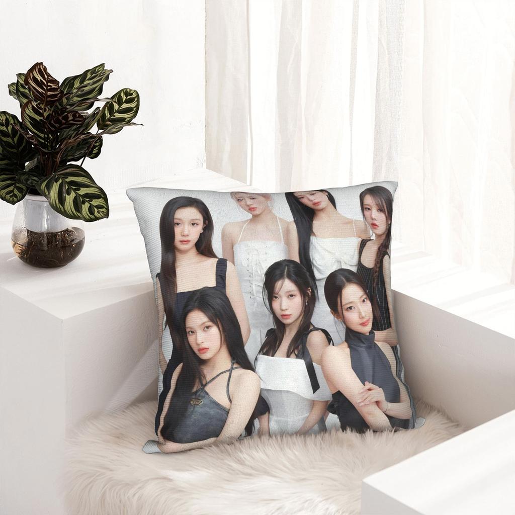 Kpop Style Babymonsters Group Pillowcase Printing Polyester Cushion Cover Decor Throw Pillow Case Cover Home Zipper 40X40Cm