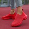 Women's Breathable Slip-On Platform Sneakers  Cushioned Comfort Low-Top Casual Shoes with Non-Slip EVA Sole Cushioned Comfort Sole