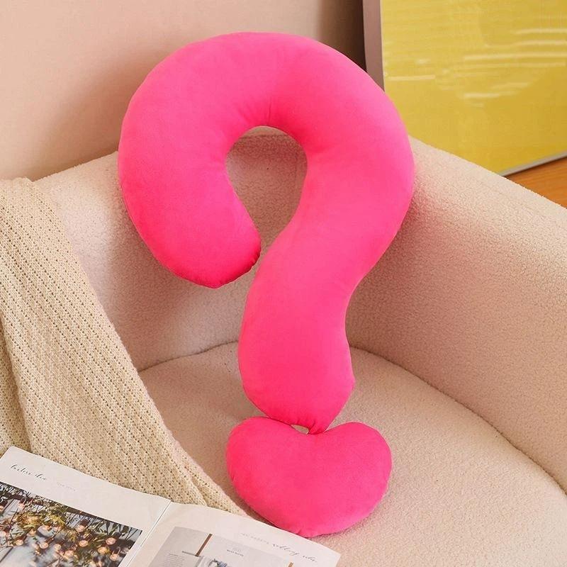 Weiches Plüsch-Nackenkissen in langer Fragezeichenform Ergonomisches Design Bequeme Nackenstütze für Reisen Büro Nickerchen Lange Fahrten