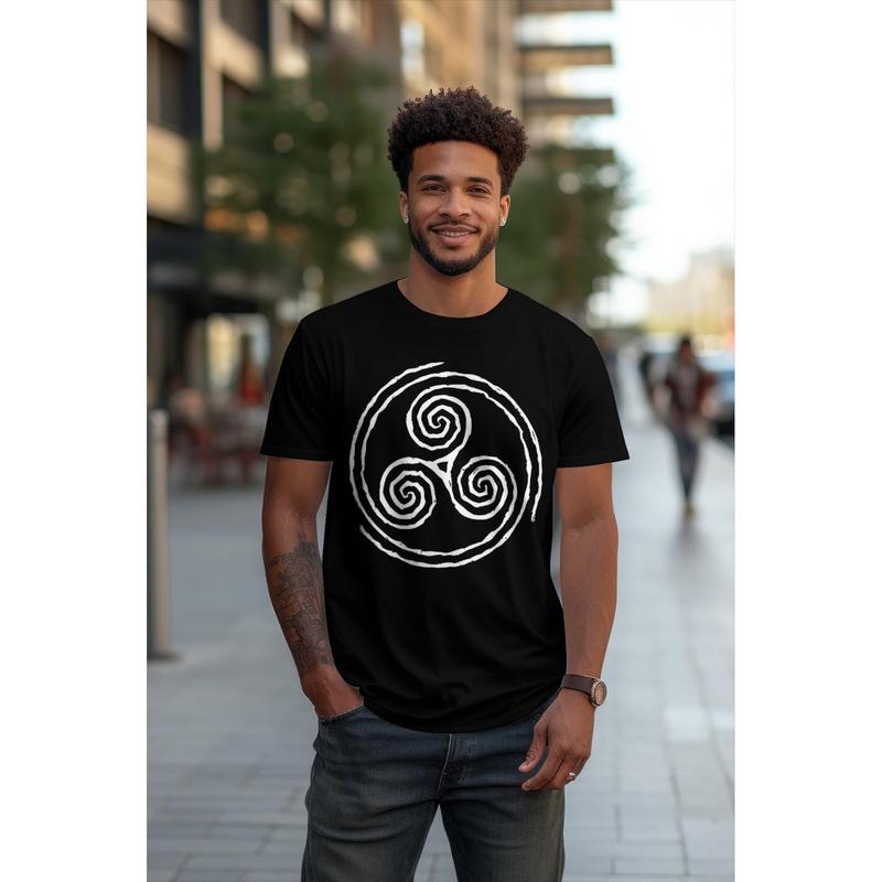 Triskelion oder Triskele Keltisches Symbol der ewigen Bewegung T-Shirt Tee Unisex Für Mann Geschenk Baumwoll-Schlafanzug Nachtwäsche