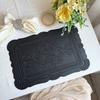 Imitation Leather Totem Dining Placemat Oil-Proof Waterproof Place Mat Retro Relief Table Mat for Kitchen Table Coffee Pad