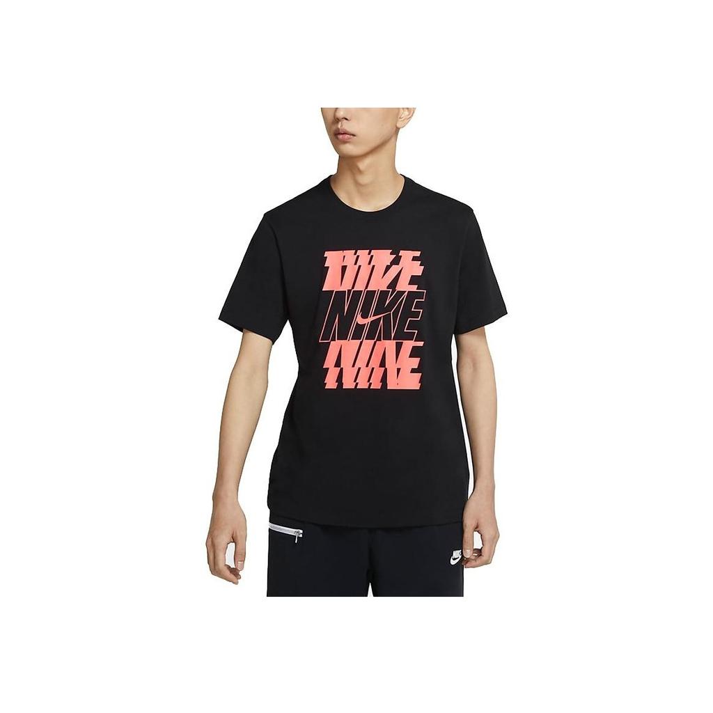 Nike Letter Print Casual Sports Short Sleeve T-Shirt Men Tops Black DB6476-010