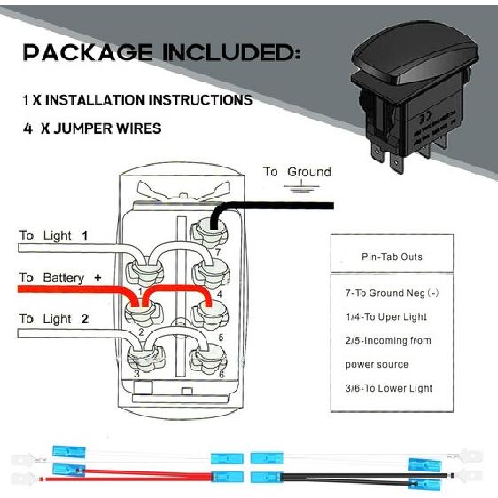 7-Pin Winch Rocker Switch Replacement for UTV ATV RZR 800 900 XP 1000 Blue