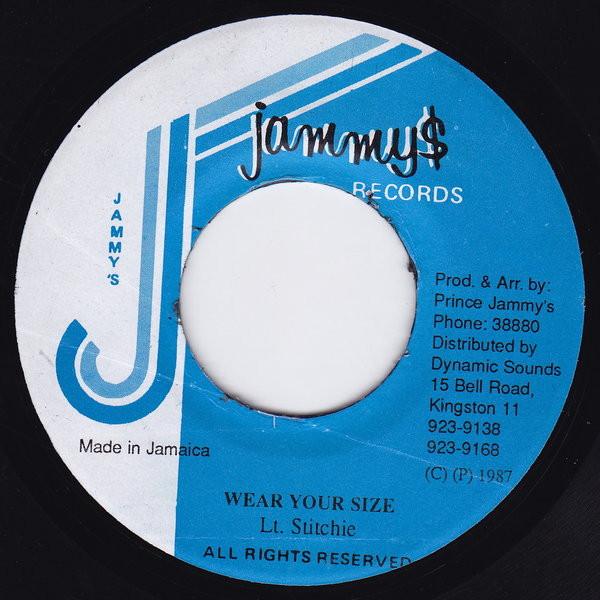 7inch Record LIEUTENANT STITCHIE - Wear Your Size NONE Jammy's Records Jamaica Reggae, Ska & Dub Used