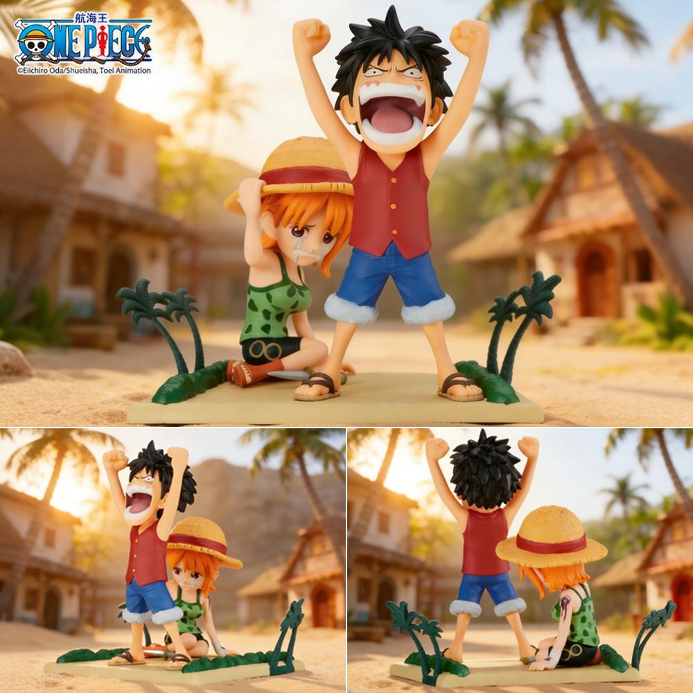 1 pièce Officiellement Figurine One Piece Luffy & Nami, Scène Iconique Classique, Figurine de Collection Décorative, Cadeau Idéal pour les Festivals.