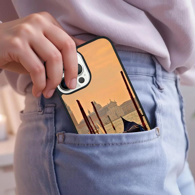 Water City Venice Italy Sunset Phone Case For iPhone 17 Air 15 16e 14 13 Pro Max Coque 12 11 Pro Max PLUS cover