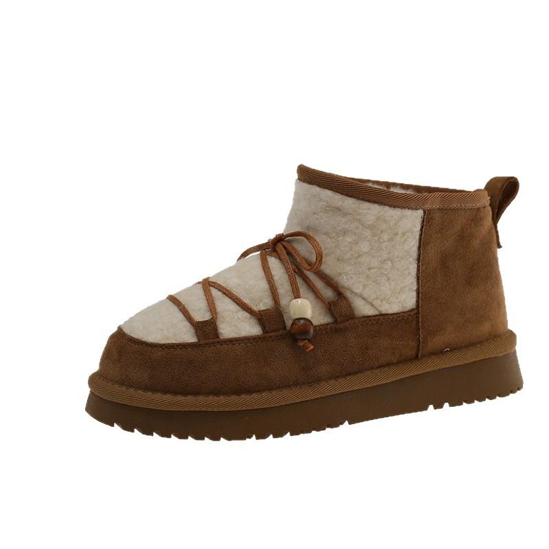 [Fanfuna] Śniegowce damskie 2025 zima nowe mrozoodporne modne aksamitne ocieplane krótkie buty małe duże bawełniane buty