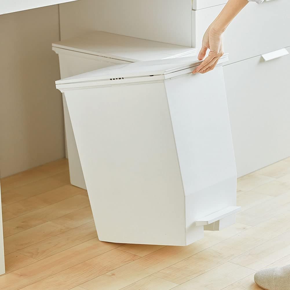 Squirrel Trash Can Pedal Type Under Shelf Double Open Solow Pedal Open Twin 45L White Antibacterial Stain Resistant Made in Japan 177463
