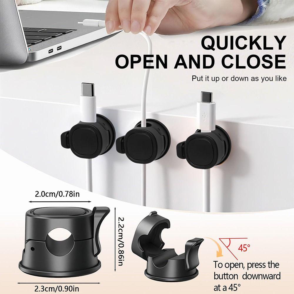 3Pcs Adhesive Cord Holder Magnetic Cable Clips Wire Arrangement Cable Management  Under Desk