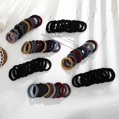 Koreanische Einfache Bänder 10 Stück/Set Gummiband Haargummi für Frauen Mädchen Pferdeschwanz Scrunchies Mode Haaraccessoires