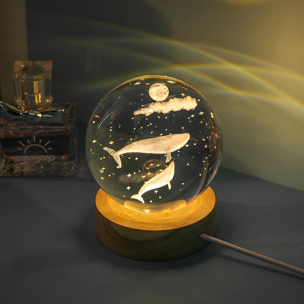 3DSolar Crystal Ball 60mm 3D Solar System Crystal Ball|Laser Engraved Moon Crystal Gift with Galaxy Crystal Sphere for Physics Lovers and Space Models