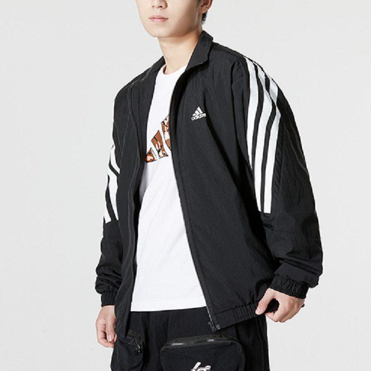 Adidas Jackets Men's Black Stand Collar Moderate Other HJ9944