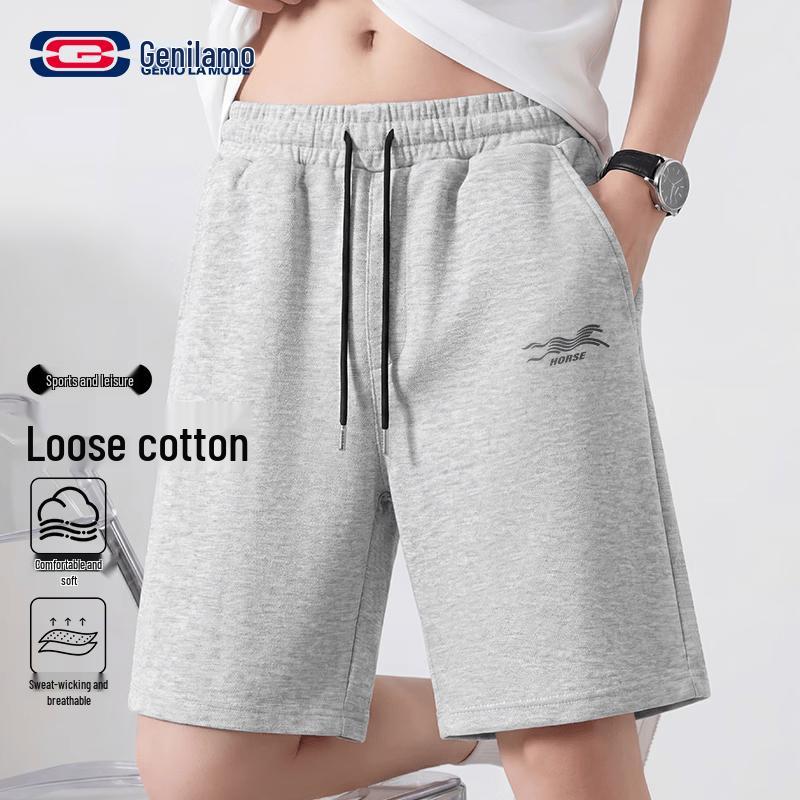 GENIOLAMODE Men s Heavyweight Cotton Shorts L