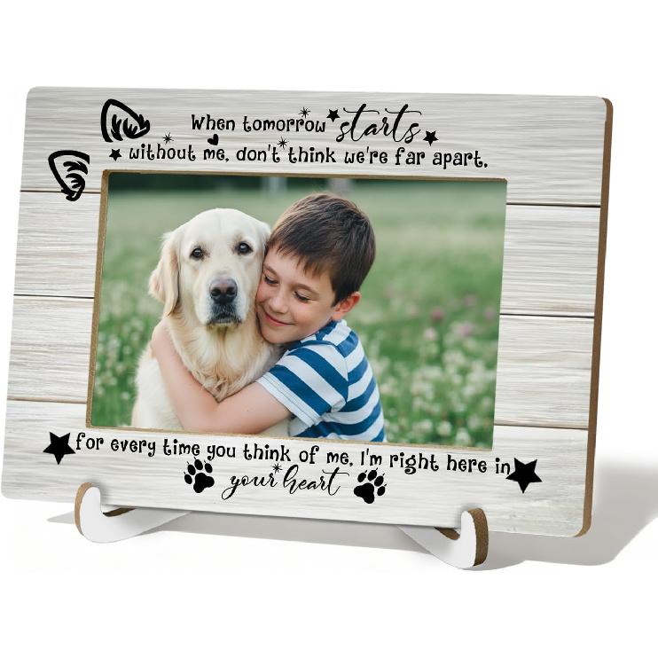 Dog Memory Memorial Gifts 4x6 Picture Frame, Dog Loss Sympathy Gifts Photo Frame, Pet Dogs in Loving Memory Picture Photo Frames 4"x6"for Desk