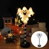 Lumina LED de Halloween Dovleac Fantomă Craniu Halloween Ornament Luminos din Lemn Lampă Decorativă pentru Festivalul Fantomelor pentru Decor de Petrecere