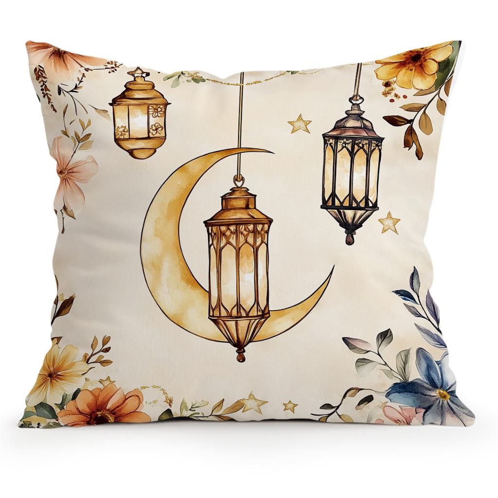 Ramadan Lantern Moon Pillowcase Printed Polyester 40/45/50Cm Throw Pillowcover Decorative Sofa Cushion Pillowslip Home Decor