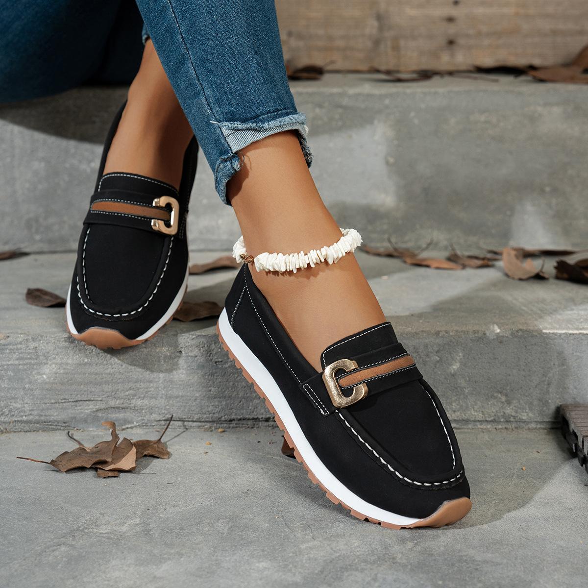 

Casual shoes New size round toe beanie shoes flat shoes 36 чёрный