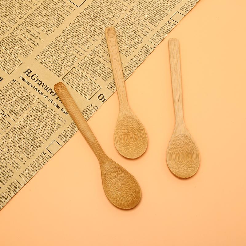 Wooden Round Bamboo Spoon Soup Tea Coffee Salt Spoon Jam Scoop Kitchen Tools