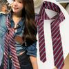 Adjustable Red Stripe Design Tie Belt Unisex Waist Accessory Necktie Style Belt Fashion Accessory