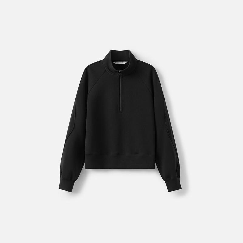 Broadcast Women's Zip-Up Stand Collar Long Sleeve Sweatshirt