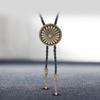 Men Bolo Tie Metal Round Flower Cowboy Hat Western Necklace Costume Accessories