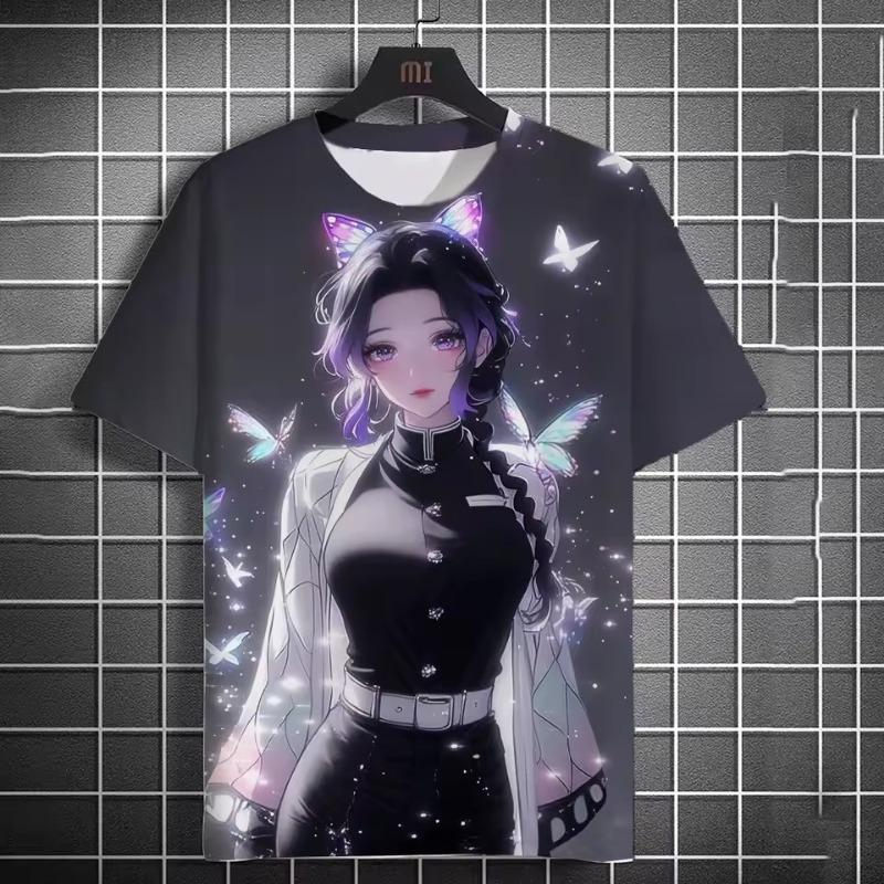 Men's Street Hip Hop Multicolor Casual Short Sleeve Comfortable Fashion Breathable 3D Printing HD Anime Character Printing