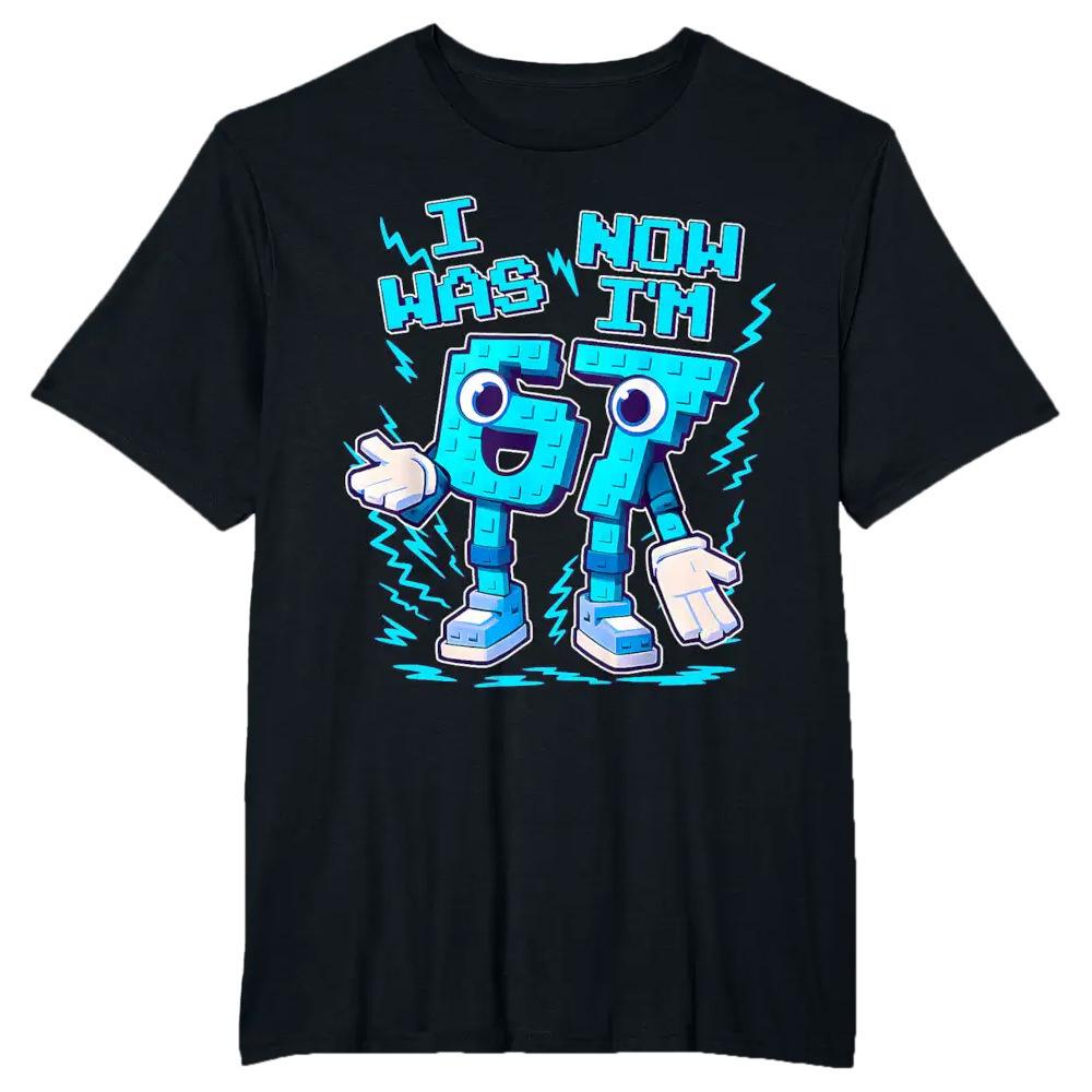 Ich war 6, jetzt bin ich 7 Geburtstag Heiß verkaufendes Bedrucktes Kinder Kurzarm Freizeit Rundhals Oberteil Sommer Polyester Stoff T-Shirt