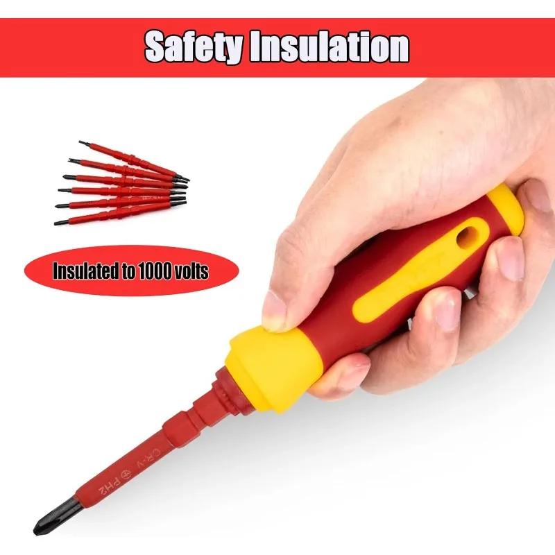 14in1 & 3in1 Insulated Screwdriver Combo Magnetic Tips Electrical Tools Set for Electrician Home Professional Repair