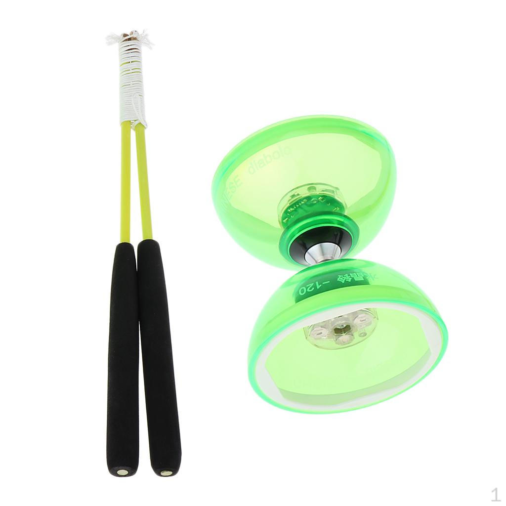 Double-end Luminous ABS Rubber Diabolo Set with Handstick String