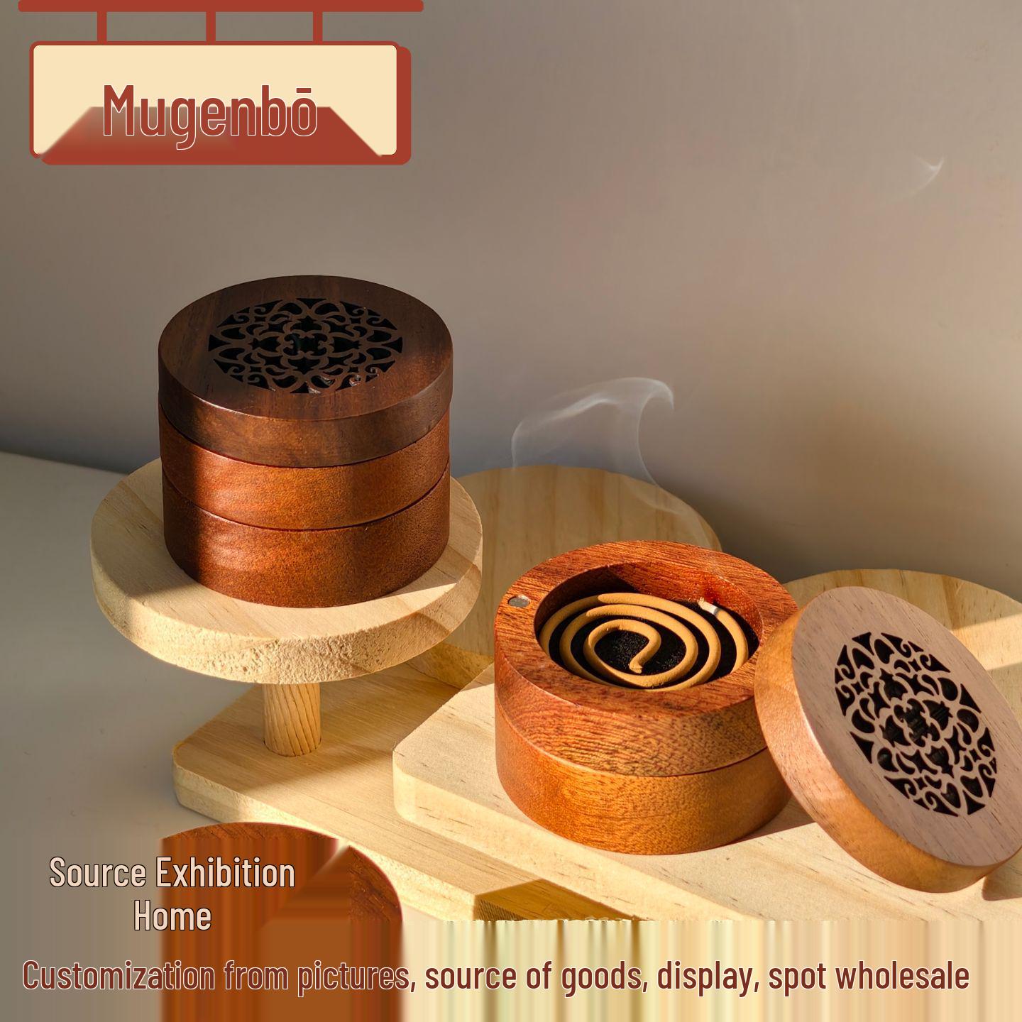 

Creative Three-Layer Hollow Wood Incense Holder Set: Small Ceremony Plate, Stick Holder, Retro Aroma Ornament myf-small-incense-burner