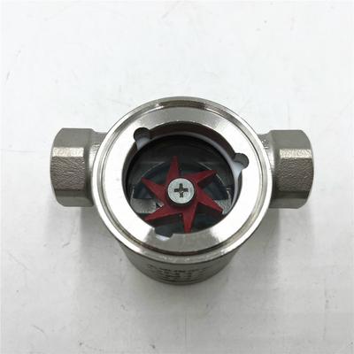 1/4", 3/8",1/2",3/4",1" BSP Stainless Steel 304 Sight Glass Water Flow Indicator With Plastic Impeller