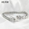 Platinum Plated Silver 12 .4ctw 18cm Length 4mm F Near Colorless Moissanite Tennis Bracelet For Women