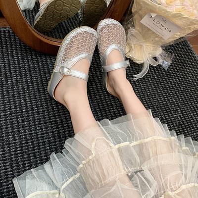 Flat-bottomed Bag Head Half Slippers Women's Summer Outer Wear 2025 New One-pedal with Skirt Mesh Single Shoes Fisherman Cool Slippers