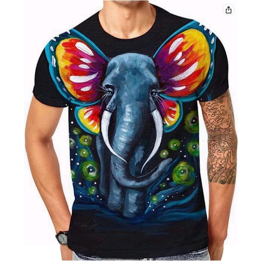 Sport Wear Men Animal Simple T Shirts Summer Round Neck Tees Short Sleeve Top Men's Plus Size 3d Print T Shirt