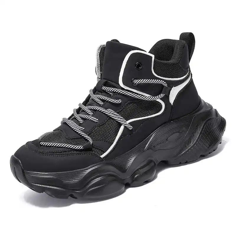 Lace-up Thick Heeled Shoes Boots Men Summer Boots Male Cheap Boots Sneakers Sports Sepatu Beskete Joggings Practice