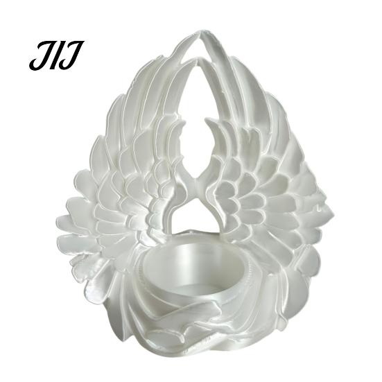 Healing Room Decoration 3D Printed Angel Wings Tealight Candle Holder, Wing Shape Candlestick, Minimalist Desk Accessory Romantic Ornament for Bedroom