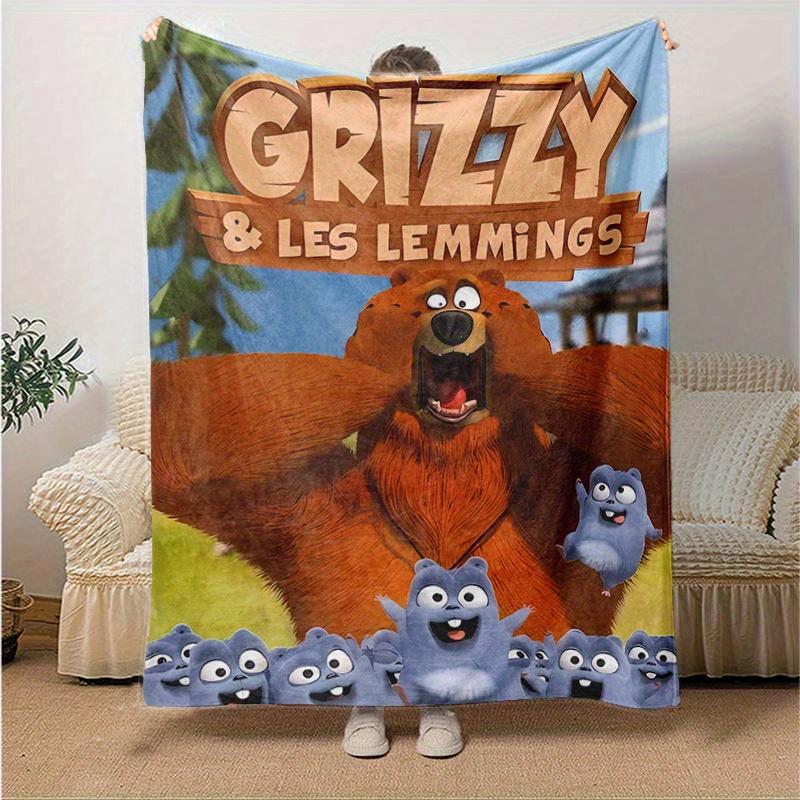 

1pc, Grizzy & Les Lemmings Throw Blanket, Soft Coverlet for Bed, Couch, Outdoor Use, Travel, Camping, Car, Beach, Office Nap, Perfect Gift for Friends 130x150cm