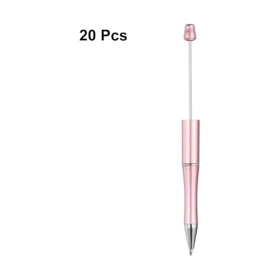 YOKIVE 20 Pcs Beadable Pens, Plastic Ballpoint Pens with Beads for Women Men Gifts, DIY Crafts, Decorations, Office Supplies (Pink) - Multi-purpose
