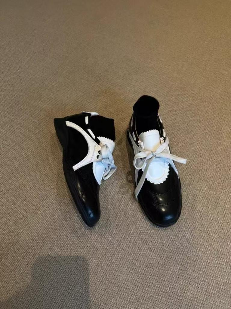 New platform sports style Mary Jane shoes color matching casual shoes women's round head versatile retro foreign style lace-up German training shoes