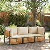 VidaXL Garden Lounge Set with Cushions 3 Pcs Solid Acacia Wood 3214917