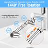 Retractable Universal 1440 °Swivel Robotic Arm Swivel Extension Faucet Aerator Kitchen Sink Faucet Extender 2 Water Flow Mode